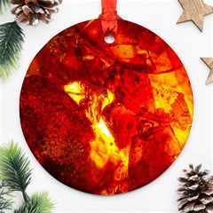 Bernstein Burning Stone Gem Round Ornament (two Sides) by Pakrebo