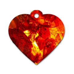 Bernstein Burning Stone Gem Dog Tag Heart (two Sides) by Pakrebo