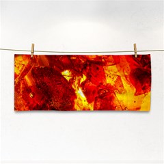 Bernstein Burning Stone Gem Hand Towel by Pakrebo