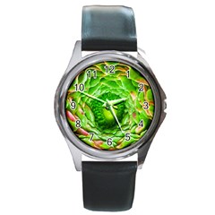 Ranunculus Blossom Bloom Nature Round Metal Watch by Pakrebo