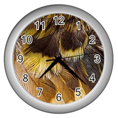 Wing Feather Bird Animal World Wall Clock (silver) by Pakrebo