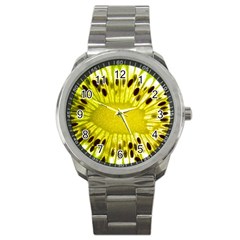 Kiwi Vitamins Eat Fresh Healthy Sport Metal Watch by Pakrebo