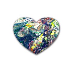 Paint Acrylic Paint Art Colorful Heart Coaster (4 Pack) 