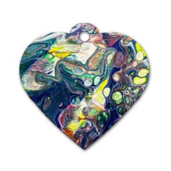 Paint Acrylic Paint Art Colorful Dog Tag Heart (two Sides)