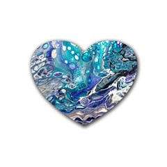 Paint Acrylic Paint Art Colorful Rubber Coaster (heart) 