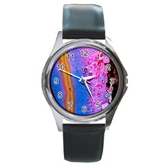 Art Abstract Background Color Round Metal Watch by Pakrebo