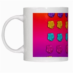 Roses In  Stunning Rainbows White Mugs by pepitasart