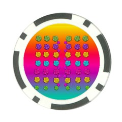 Roses In  Stunning Rainbows Poker Chip Card Guard by pepitasart