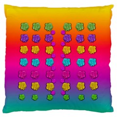 Roses In  Stunning Rainbows Standard Flano Cushion Case (two Sides) by pepitasart