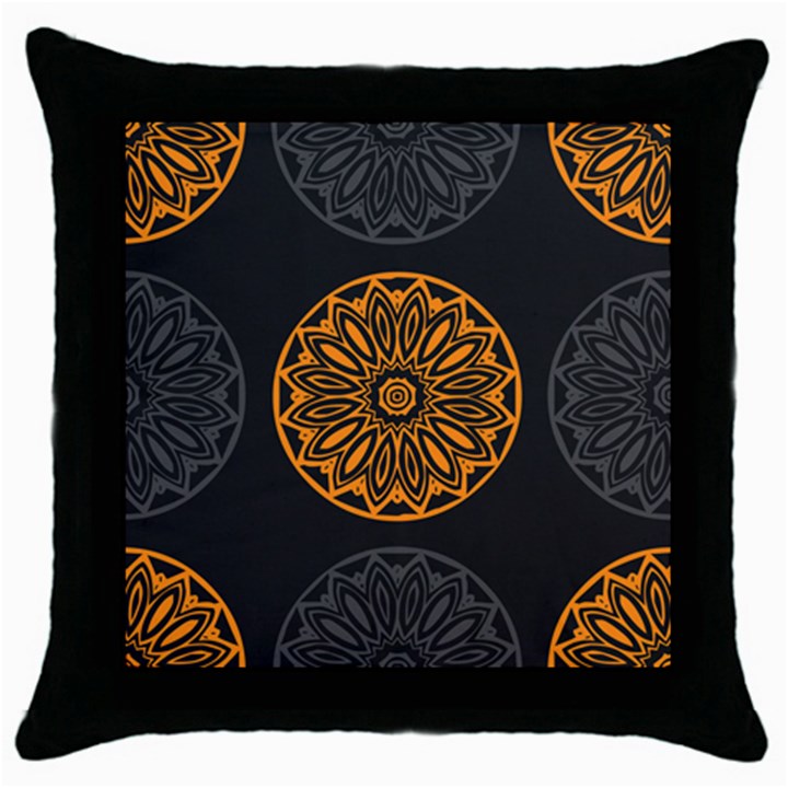 Background Design Pattern Tile Throw Pillow Case (Black)