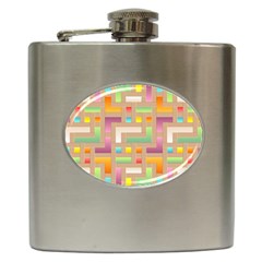 Abstract Background Colorful Hip Flask (6 Oz)