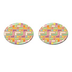 Abstract Background Colorful Cufflinks (oval)