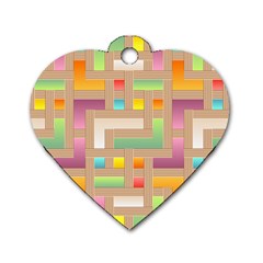 Abstract Background Colorful Dog Tag Heart (two Sides)