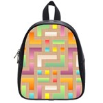 Abstract Background Colorful School Bag (Small) Front