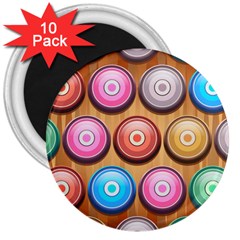 Background Colorful Abstract Brown 3  Magnets (10 Pack)  by HermanTelo