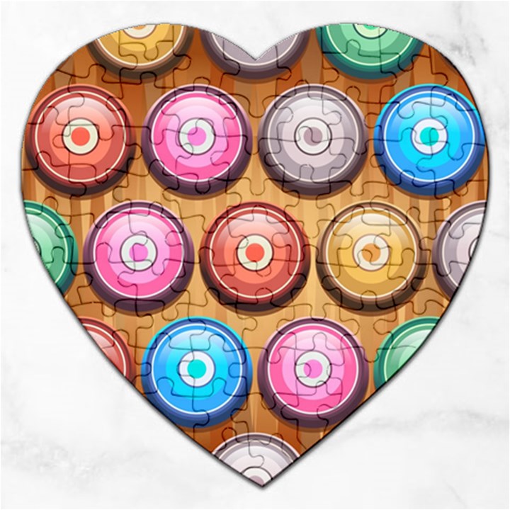 Background Colorful Abstract Brown Jigsaw Puzzle (Heart)