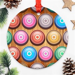 Background Colorful Abstract Brown Round Ornament (two Sides)