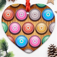 Background Colorful Abstract Brown Heart Ornament (two Sides)