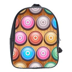 Background Colorful Abstract Brown School Bag (large) by HermanTelo