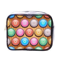 Background Colorful Abstract Brown Mini Toiletries Bag (one Side)