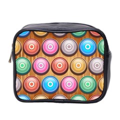 Background Colorful Abstract Brown Mini Toiletries Bag (two Sides)