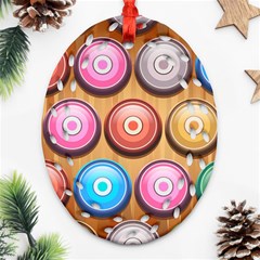 Background Colorful Abstract Brown Oval Filigree Ornament (two Sides)