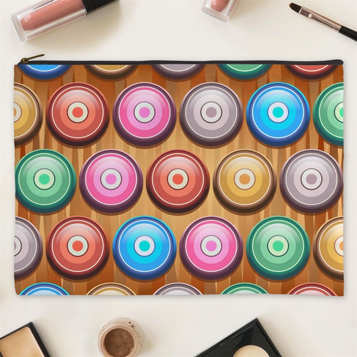 Background Colorful Abstract Brown Cosmetic Bag (XXXL)