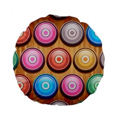 Background Colorful Abstract Brown Standard 15  Premium Round Cushions