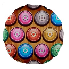 Background Colorful Abstract Brown Large 18  Premium Round Cushions