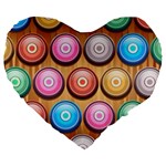 Background Colorful Abstract Brown Large 19  Premium Flano Heart Shape Cushions Front