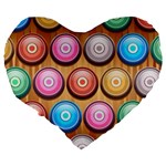 Background Colorful Abstract Brown Large 19  Premium Flano Heart Shape Cushions Back