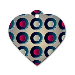 Background Colorful Abstract Dog Tag Heart (one Side)