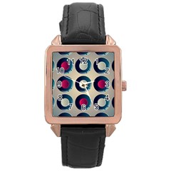 Background Colorful Abstract Rose Gold Leather Watch 