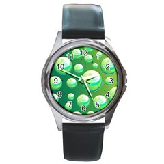 Background Colorful Abstract Circle Round Metal Watch by HermanTelo