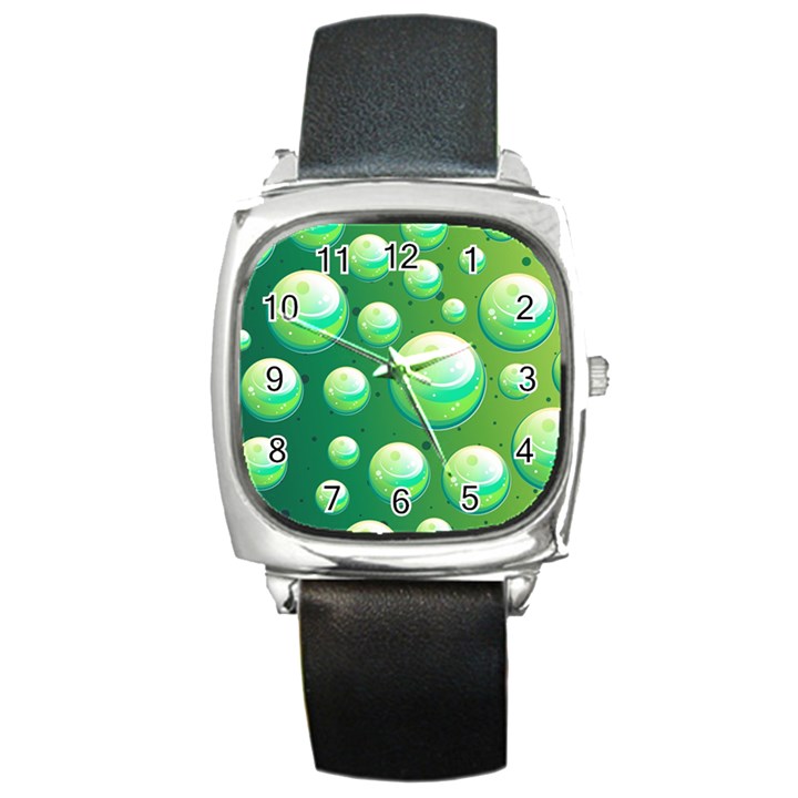 Background Colorful Abstract Circle Square Metal Watch