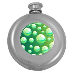 Background Colorful Abstract Circle Round Hip Flask (5 Oz)