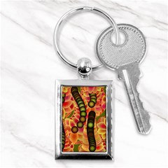 Abstract Background Digital Green Key Chain (rectangle) by HermanTelo