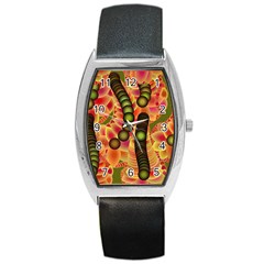 Abstract Background Digital Green Barrel Style Metal Watch by HermanTelo