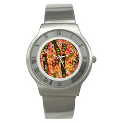 Abstract Background Digital Green Stainless Steel Watch by HermanTelo