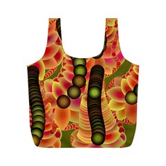 Abstract Background Digital Green Full Print Recycle Bag (m)