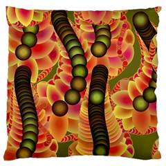 Abstract Background Digital Green Large Flano Cushion Case (one Side) by HermanTelo