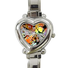 Abstract Transparent Drawing Heart Italian Charm Watch