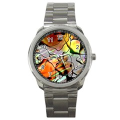 Abstract Transparent Drawing Sport Metal Watch by HermanTelo