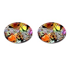 Abstract Transparent Drawing Cufflinks (oval)