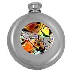 Abstract Transparent Drawing Round Hip Flask (5 Oz)