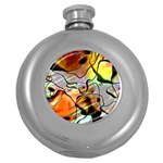 Abstract Transparent Drawing Round Hip Flask (5 oz) Front