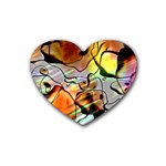 Abstract Transparent Drawing Rubber Coaster (Heart)  Front