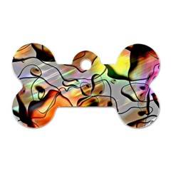 Abstract Transparent Drawing Dog Tag Bone (one Side)