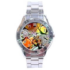 Abstract Transparent Drawing Stainless Steel Analogue Watch