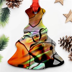 Abstract Transparent Drawing Christmas Tree Ornament (two Sides)